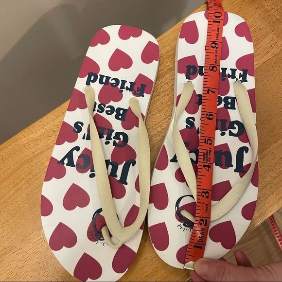 Juicy Couture “Juicy Girl’s Best Friend” Heart Flip Flops - US 9.5 / 10 - Picture 2 of 5